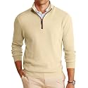 Runcati Men's Quarter-Zip Pullover Sweater Mock Neck Winter Polo Sweaters