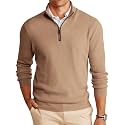 Runcati Men's Quarter-Zip Pullover Sweater Mock Neck Winter Polo Sweaters