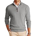 Runcati Men's Quarter-Zip Pullover Sweater Mock Neck Winter Polo Sweaters