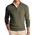 Runcati Men's Quarter-Zip Pullover Sweater Mock Neck Winter Polo Sweaters