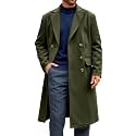 Runcati Mens Trench Coat Notch Lapel Slim