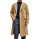 Runcati Mens Trench Coat Notch Lapel Slim