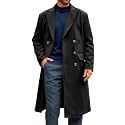 Runcati Mens Trench Coat Notch Lapel Slim