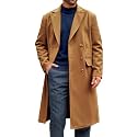 Runcati Mens Trench Coat Notch Lapel Slim
