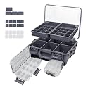 RUNCL Universal Fishing Tackle Box with Two Small Tackle Tray, Removal Inside Design Waterproof Trunk Storage Box, Thicker Floating Airtight Stowaway, Xmas Surprise Fishing Gifts for Men Women
