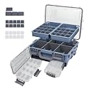 RUNCL Universal Fishing Tackle Box with Two Small Tackle Tray, Removal Inside Design Waterproof Trunk Storage Box, Thicker Floating Airtight Stowaway, Xmas Surprise Fishing Gifts for Men Women