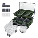 RUNCL Universal Fishing Tackle Box with Two Small Tackle Tray, Removal Inside Design Waterproof Trunk Storage Box, Thicker Floating Airtight Stowaway, Xmas Surprise Fishing Gifts for Men Women