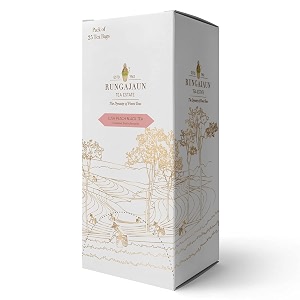 rungajaun lush peach black tea 50gms assam black tea box of 25 pyramid tea bags black tea whole leaves assam tea orthodox blended with marigold amp peach pieces black tea peach whole leaf