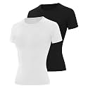 Runhit 2 Pack Compression Shirt Women Short Sleeve Workout T-Shirt UPF 50+ Athletic Moisture Wicking Yoga Base Layer Tops