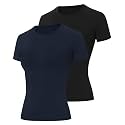Runhit 2 Pack Compression Shirt Women Short Sleeve Workout T-Shirt UPF 50+ Athletic Moisture Wicking Yoga Base Layer Tops