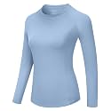 Runhit Compression Shirt Women Long Sleeve, UPF 50+ Crew Neck Workout Base Layer, Quick Dry Athletic Underscrub Tops