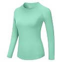 Runhit Compression Shirt Women Long Sleeve, UPF 50+ Crew Neck Workout Base Layer, Quick Dry Athletic Underscrub Tops