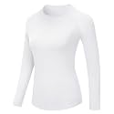 Runhit Compression Shirt Women Long Sleeve, UPF 50+ Crew Neck Workout Base Layer, Quick Dry Athletic Underscrub Tops