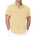 Runhit Men's Short Sleeve Button Down Shirts Casual Beach Shirt Lightweight Wrinkle Free Vacation Summer Wedding Tops