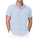 Runhit Men's Short Sleeve Button Down Shirts Casual Beach Shirt Lightweight Wrinkle Free Vacation Summer Wedding Tops