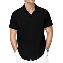 Runhit Men's Short Sleeve Button Down Shirts Casual Beach Shirt Lightweight Wrinkle Free Vacation Summer Wedding Tops