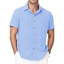 Runhit Men's Short Sleeve Button Down Shirts Casual Beach Shirt Lightweight Wrinkle Free Vacation Summer Wedding Tops