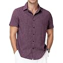 Runhit Men's Short Sleeve Button Down Shirts Casual Beach Shirt Lightweight Wrinkle Free Vacation Summer Wedding Tops