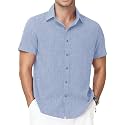 Runhit Men's Short Sleeve Button Down Shirts Casual Beach Shirt Lightweight Wrinkle Free Vacation Summer Wedding Tops