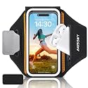 Running Armband for iPhone 15/14/13 Pro/Plus & Galaxy S20/S10, 3D Design Cell Phone Armband with Earphone Pouch Card Slot & Key Pockets, Water Resistant Sports Phone Holder Up to 6.9" Devices