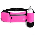 Running Belt with Water Bottle Holder Waist Bag Extender Pink