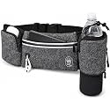 Running Belt with Water Bottle Holder Waist Bag Extender Grey
