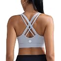 RUNNING GIRL Adjustable Straps High Impact Sports Bras with Sewn in Pads