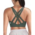 RUNNING GIRL Adjustable Straps High Impact Sports Bras with Sewn in Pads