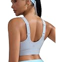 RUNNING GIRL Adjustable Straps High Impact Sports Bra for Women,High Support Workout Sports Bras with Sewn in Pads