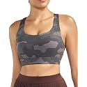 RUNNING GIRL High Impact Sports Bras for Women - Scoop Neck Strappy Sports Bra High Support Moulded Cup Workout Bra
