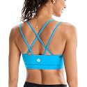 RUNNING GIRL High Impact Sports Bras for Women - Scoop Neck Strappy Sports Bra High Support Moulded Cup Workout Bra