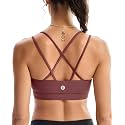 RUNNING GIRL High Impact Sports Bras for Women - Scoop Neck Strappy Sports Bra High Support Moulded Cup Workout Bra