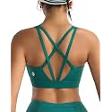 RUNNING GIRL High Impact Sports Bras for Women - Scoop Neck Strappy Sports Bra High Support Moulded Cup Workout Bra