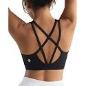 RUNNING GIRL High Impact Sports Bras for Women - Scoop Neck Strappy Sports Bra High Support Moulded Cup Workout Bra