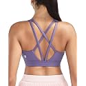 RUNNING GIRL High Impact Sports Bras for Women - Scoop Neck Strappy Sports Bra High Support Moulded Cup Workout Bra