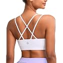 RUNNING GIRL High Impact Sports Bras for Women - Scoop Neck Strappy Sports Bra High Support Moulded Cup Workout Bra