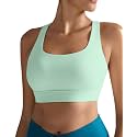 RUNNING GIRL High Impact Sports Bras for Women - Scoop Neck Strappy Sports Bra High Support Moulded Cup Workout Bra