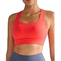 RUNNING GIRL High Impact Sports Bras for Women - Scoop Neck Strappy Sports Bra High Support Moulded Cup Workout Bra