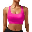RUNNING GIRL High Impact Sports Bras for Women - Scoop Neck Strappy Sports Bra High Support Moulded Cup Workout Bra