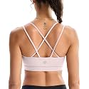 RUNNING GIRL High Impact Sports Bras for Women - Scoop Neck Strappy Sports Bra High Support Moulded Cup Workout Bra