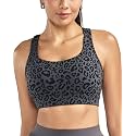 RUNNING GIRL High Impact Sports Bras for Women - Scoop Neck Strappy Sports Bra High Support Moulded Cup Workout Bra