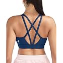 RUNNING GIRL High Impact Sports Bras for Women - Scoop Neck Strappy Sports Bra High Support Moulded Cup Workout Bra