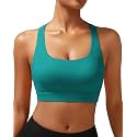 RUNNING GIRL High Impact Sports Bras for Women - Scoop Neck Strappy Sports Bra High Support Moulded Cup Workout Bra