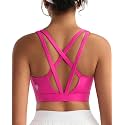 RUNNING GIRL High Impact Sports Bras for Women - Scoop Neck Strappy Sports Bra High Support Moulded Cup Workout Bra