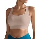 RUNNING GIRL High Impact Sports Bras for Women - Scoop Neck Strappy Sports Bra High Support Moulded Cup Workout Bra