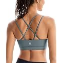 RUNNING GIRL High Impact Sports Bras for Women - Scoop Neck Strappy Sports Bra High Support Moulded Cup Workout Bra