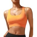 RUNNING GIRL High Impact Sports Bras for Women - Scoop Neck Strappy Sports Bra High Support Moulded Cup Workout Bra