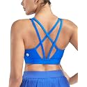 RUNNING GIRL High Impact Sports Bras for Women - Scoop Neck Strappy Sports Bra High Support Moulded Cup Workout Bra