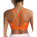 RUNNING GIRL High Impact Sports Bras for Women - Scoop Neck Strappy Sports Bra High Support Moulded Cup Workout Bra