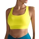 RUNNING GIRL High Impact Sports Bras for Women - Scoop Neck Strappy Sports Bra High Support Moulded Cup Workout Bra